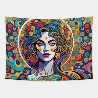 Woman in the style of Gustav Klimt Tapestry