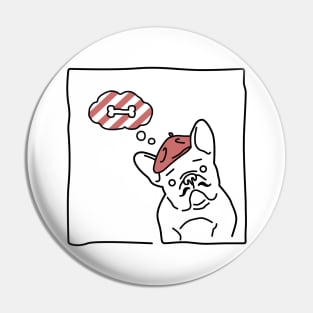 Minimalist Line Art For French Bulldog Lovers Pin