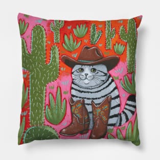 Chonky Cowboi Cat Pillow