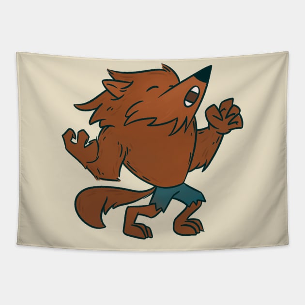 Werewolf Howling at the Moon Tapestry by SycamoreShirts