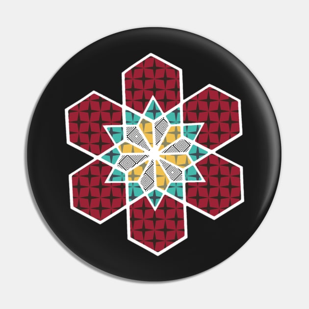 SNOWFLAKE GEOMETRIC STAR DESIGN RED YELLOW GREEN MAROON Pin by VegShop