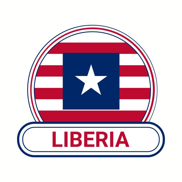 Liberia Country Badge - Liberia Flag by Yesteeyear