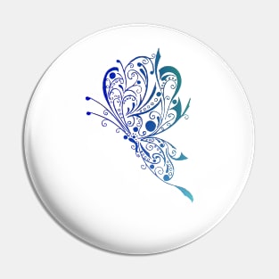 Blue Butterfly Tattoo Pin