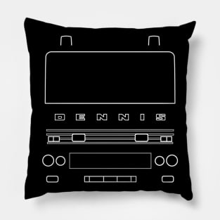 Classic Dennis fire engine outline graphic (white) Pillow