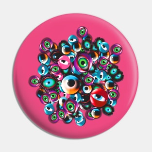 Monster Eyes Party Pin