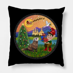 A "Fantasy Land' Christmas with an Elf and a Ferret Pillow