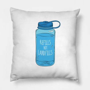 Refills not Landfills Water Bottle Pillow