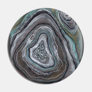 Warm Earth Handpainted Marble Stone Art Pin