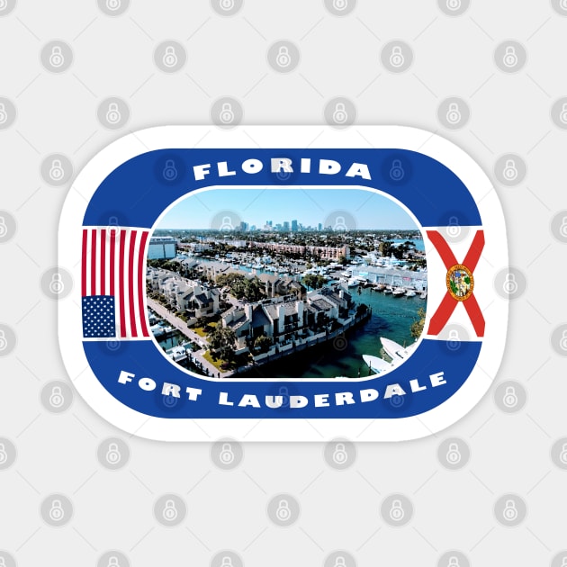 Florida, Fort Lauderdale City, USA Magnet by DeluxDesign