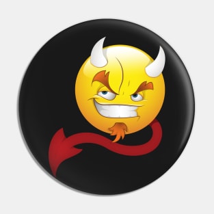 Devil Smiley Face Emoticon Pin