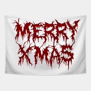 Red Metal Merry Xmas Tapestry