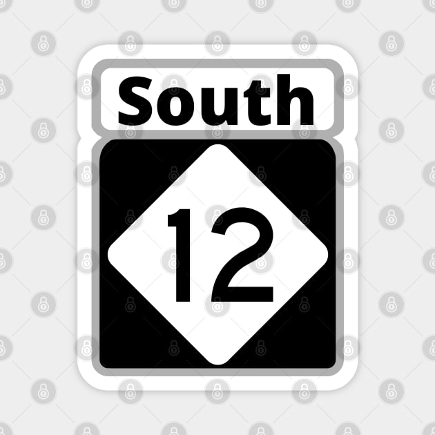 South Highway 12 Magnet by Trent Tides