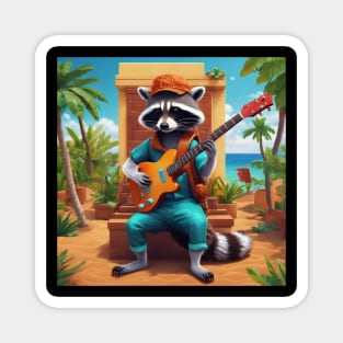 musician raccoon Magnet