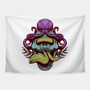 Skull Octopus Tapestry