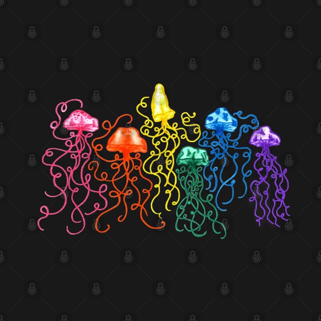 Neon Rainbow Jellyfish by TooCoolUnicorn