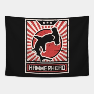 Hammerhead Shark Propaganda poster Tapestry