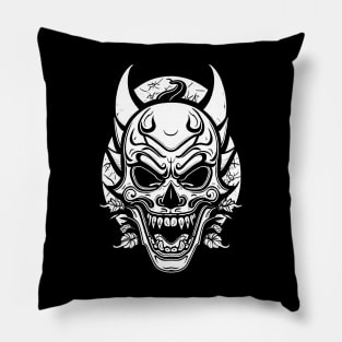 Evil Clown Mask Black and White Pillow