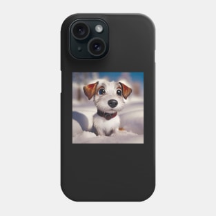 Jack Russell Terrier Puppy Dog In the Snow Phone Case