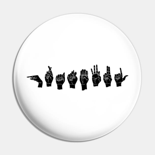 Grateful Black Hands Spelling Out in Sign Language (American) Pin by tnts