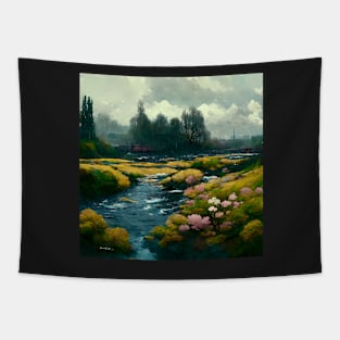 River flowing through nature Tapestry
