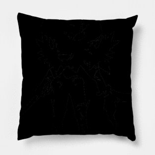 Assassin (shadow hunter) minimal silhouette white Pillow