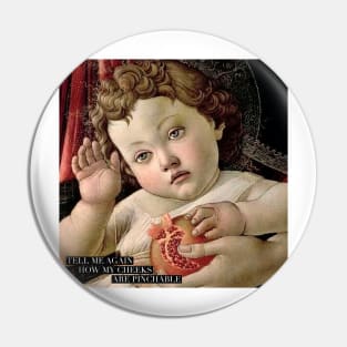 Funny Baby Shower Gift: Botticelli Painting Typography Pin