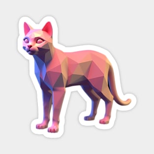 3D Pixel Cat Art Magnet