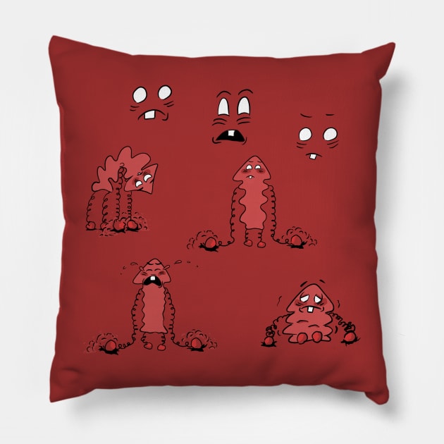 Puck Expression Sheet Pillow by LilyMakesArt