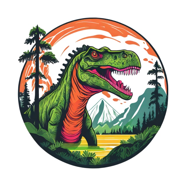 Dinosaur rounded design by byNIKA