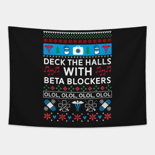 Beta Blockers - Nurse Ugly Christmas Sweater Tapestry