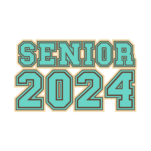 Retro tipography Senior 2024 Sport Old Graduation by HomeCoquette