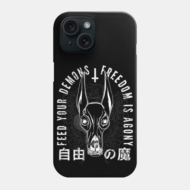 Freedom Is Agony, black 2 back Phone Case by Krobilad