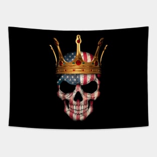 American Flag Skull with Crown Tapestry