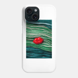 Red Lips On Yarn Phone Case