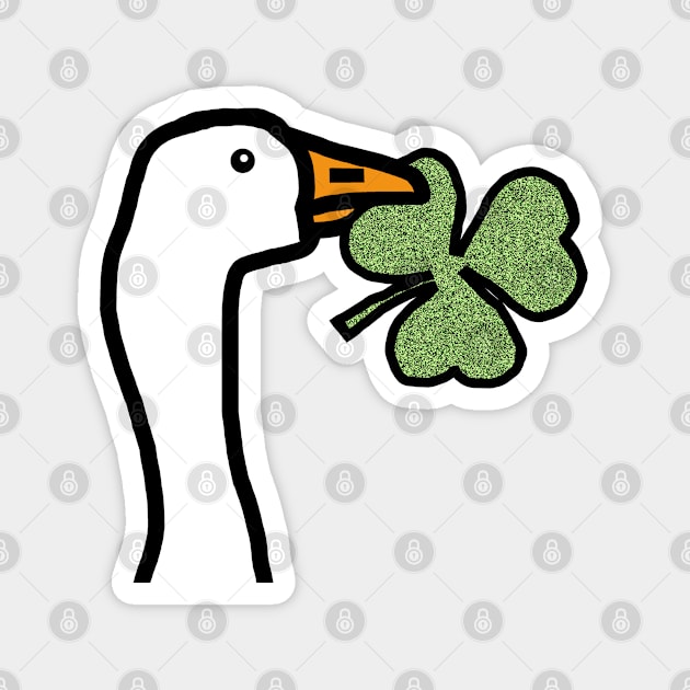 Portrait of a Gaming Goose Stealing a Shamrock Magnet by ellenhenryart