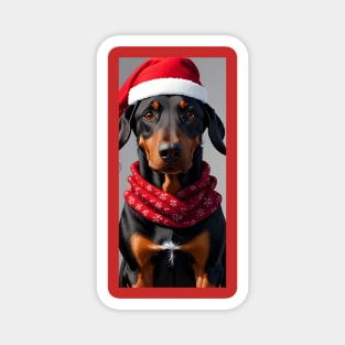 Christmas Doberman puppy gift Magnet