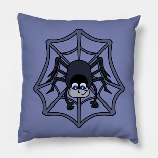 Cute spider in the web Pillow