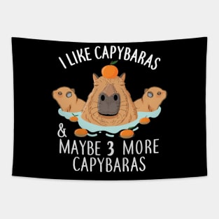 I like Capybaras and maybe 3 people Funny Baby Capybara Tapestry