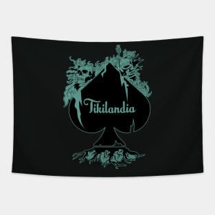 Tikilandia Playing Cards Ace of Spades 2 Tapestry