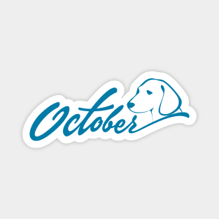 October Cerulean Dog Magnet