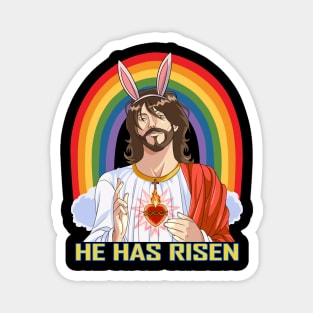 Jesus Christ Easter Rainbow Silly Rabbit Magnet