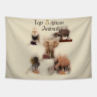 Top 5 African Animals Tapestry