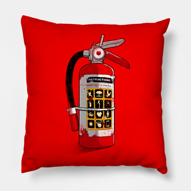 Super Fire Extinguisher Pillow by raxarts