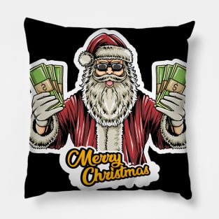 Vintage Santa Claus Retro Design Christmas Beer Funny Gift Idea Pillow