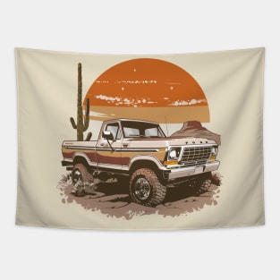 Ford Truck Vintage Highboy Design Desert Tapestry