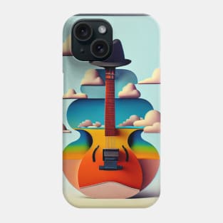 Surrealistic Guitar with a Black Hat Phone Case