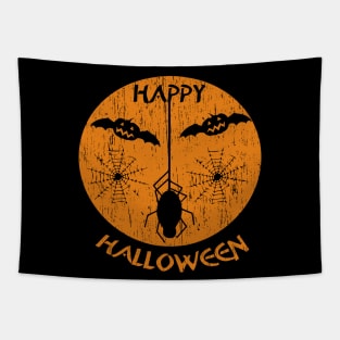 Happy Halloween Spider Tapestry