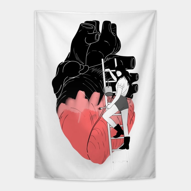 Big heart Tapestry by Sinashgarai