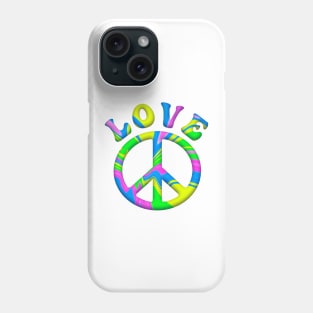 Retro Tie Dye Love and Peace Sign Phone Case