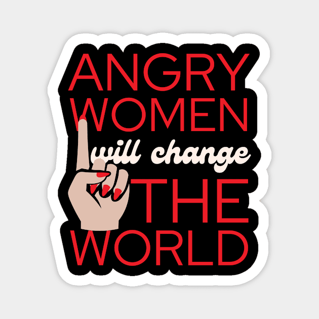 Angry Women Will Change The World Red Nail Polish Design Magnet by pingkangnade2@gmail.com